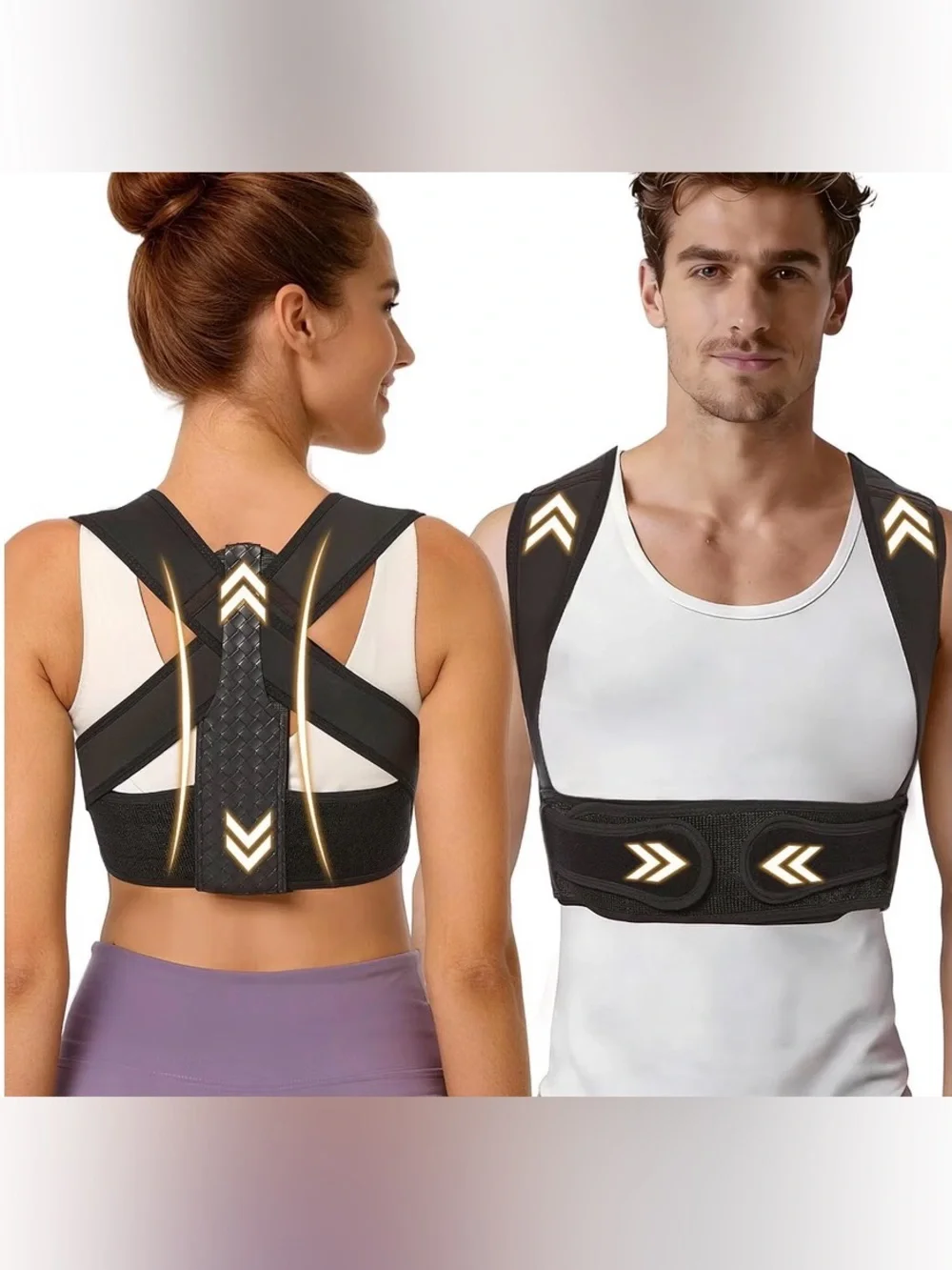 5/$30 Adjustable Black Posture Corrector Support Brace - Large NWT